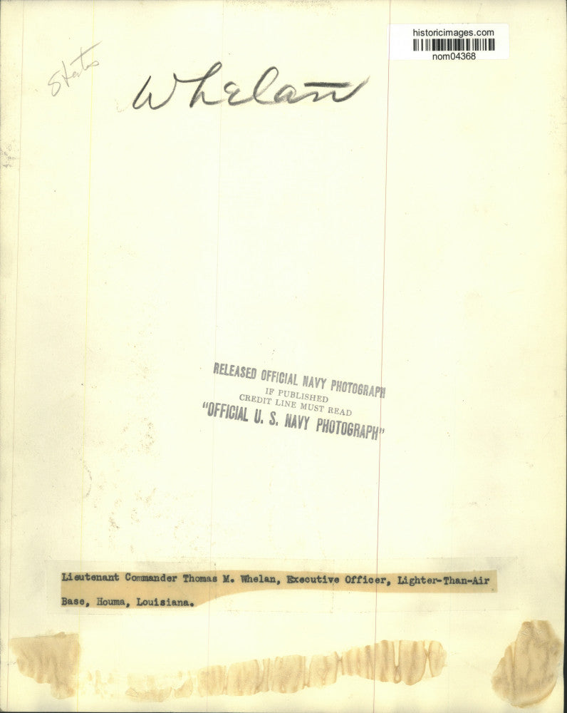 Press Photo Lighter-Than-Air Base Lieutenant Commander Thomas M. Whelan