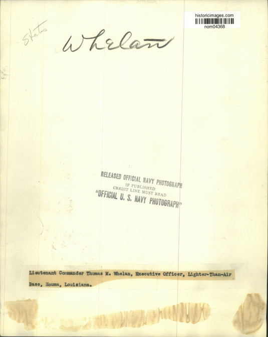 Press Photo Lighter-Than-Air Base Lieutenant Commander Thomas M. Whelan