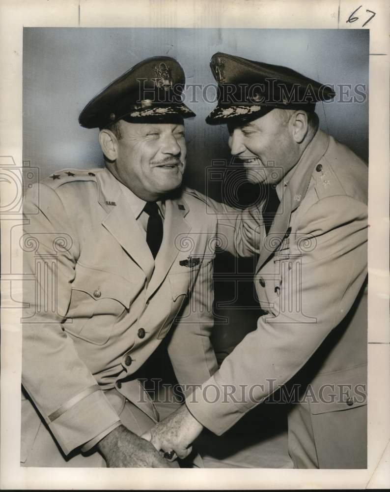 1956 Press Photo Generals Wilson, Finch in New Orleans for Air Force Convention
