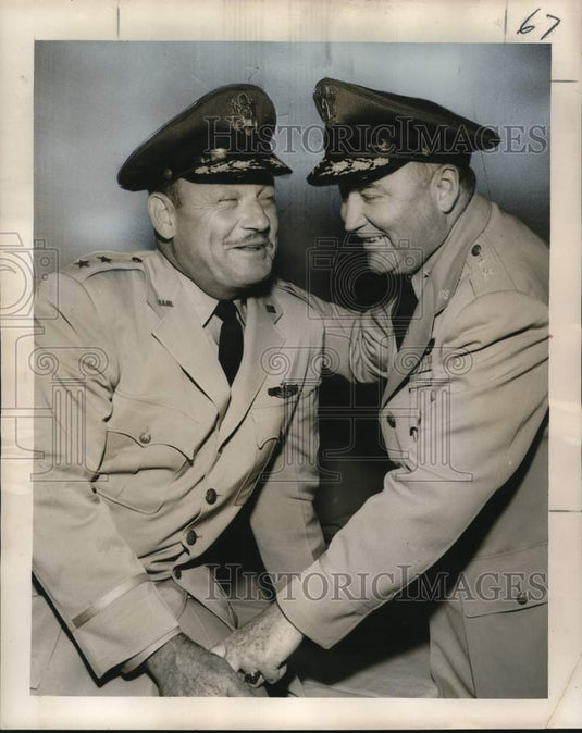 1956 Press Photo Generals Wilson, Finch in New Orleans for Air Force Convention