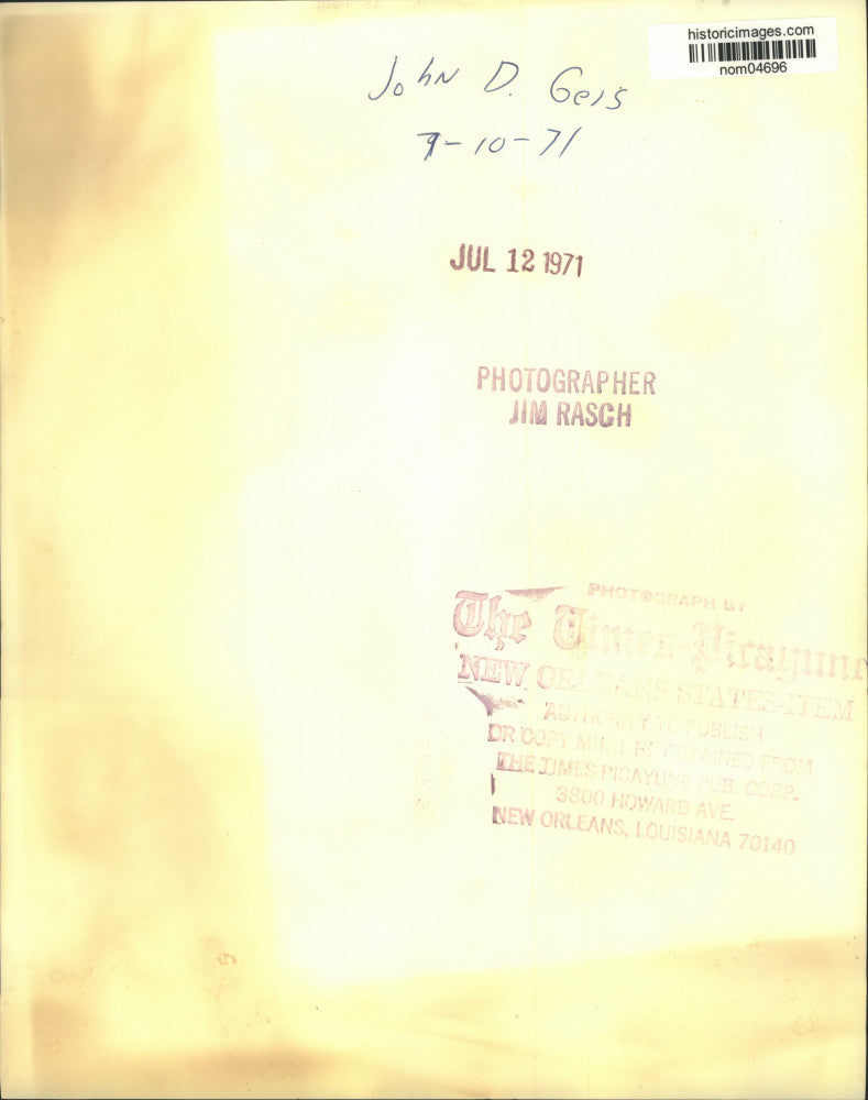 1971 Press Photo John D. Geis of New Orleans Post #307 - nom04696