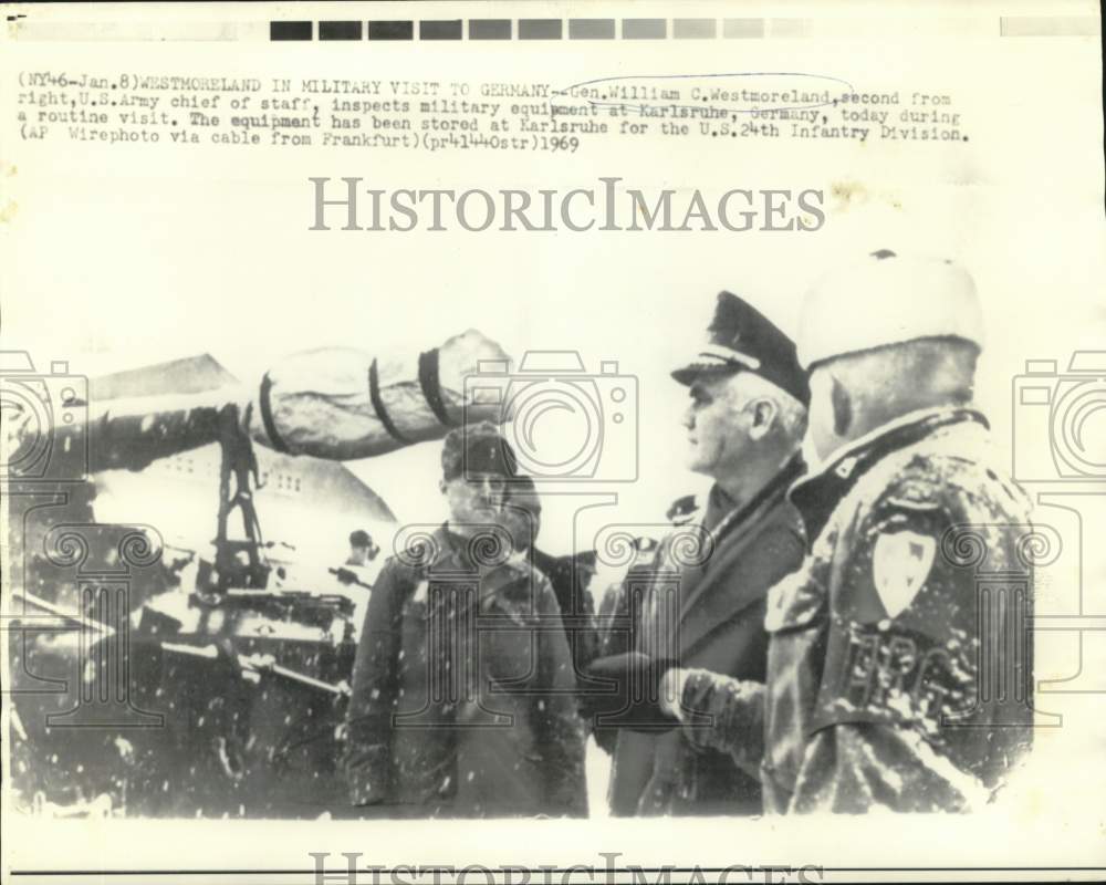 1969 Press Photo General William Westmoreland visits Karlsruhe, Germany