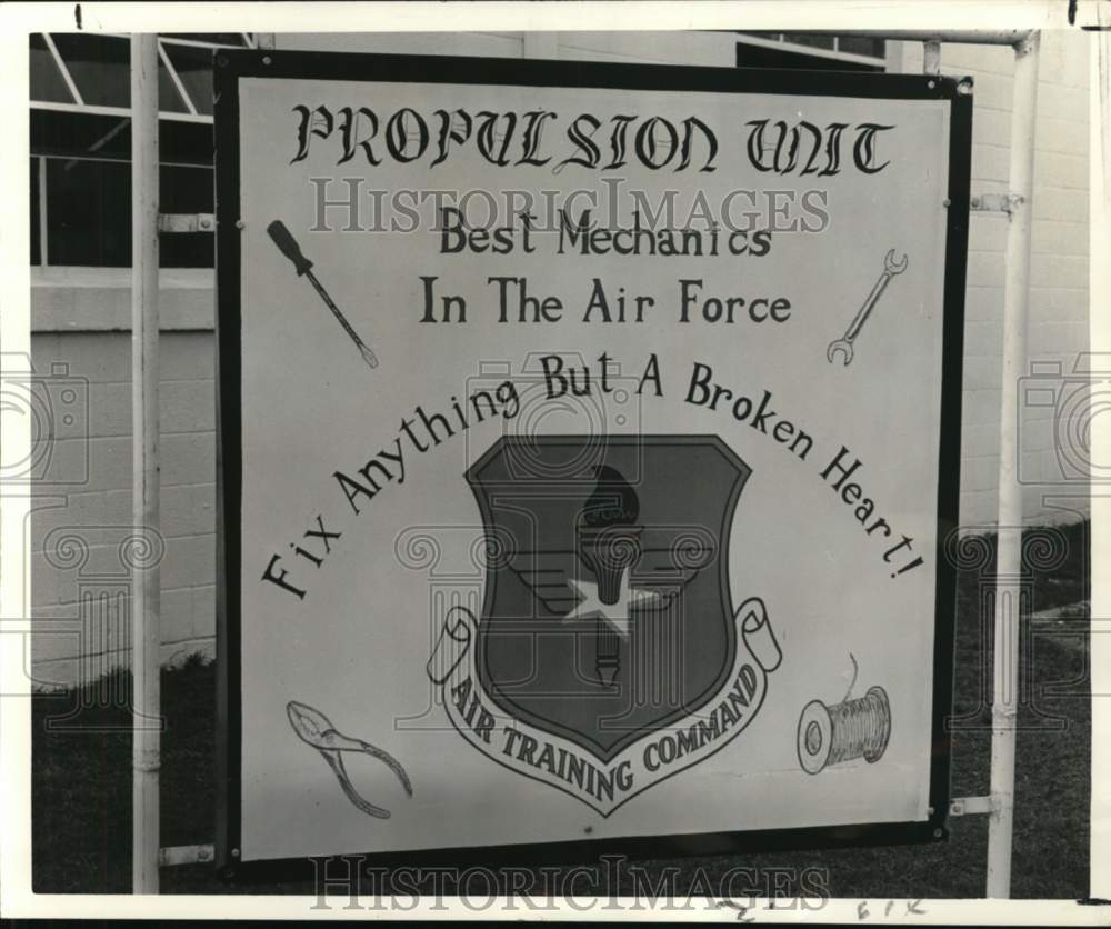 1968 Press Photo Propulsion Unit Sign at Keesler Air Force Base, Mississippi