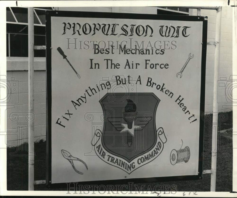 Load image into Gallery viewer, 1968 Press Photo Propulsion Unit Sign at Keesler Air Force Base, Mississippi
