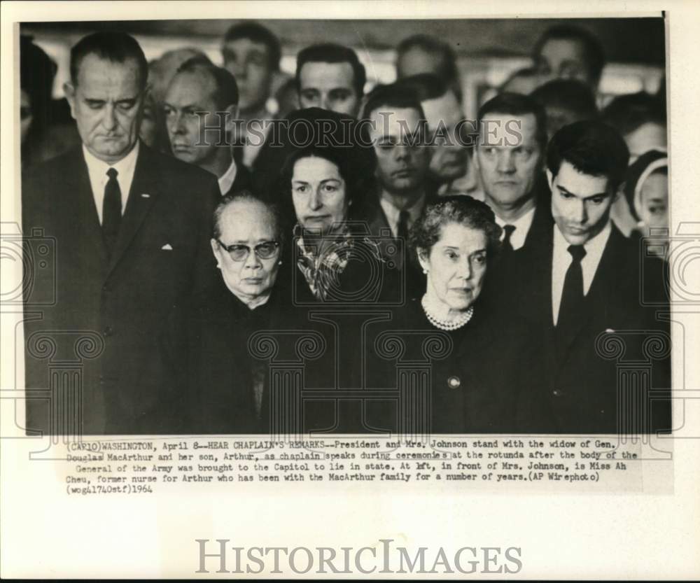 1964 Press Photo Ceremony as Army General Douglas MacArthur Lies in State- Historic Images