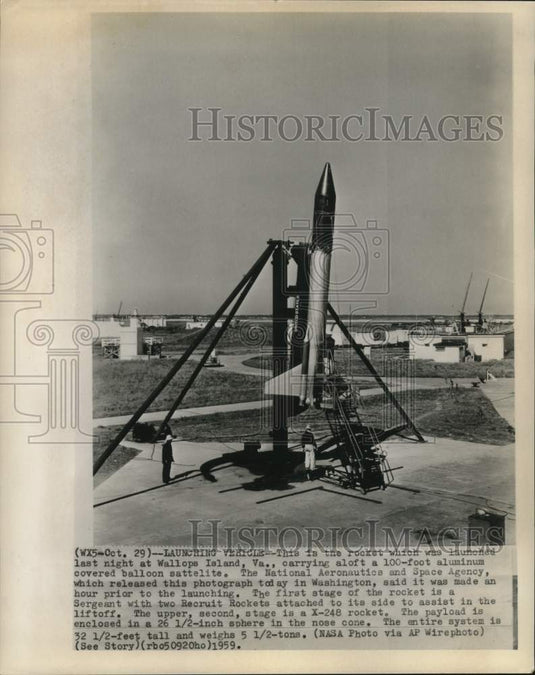 1959 Press Photo NASA Rocket Launches at Wallops Island, Virginia - nom11706