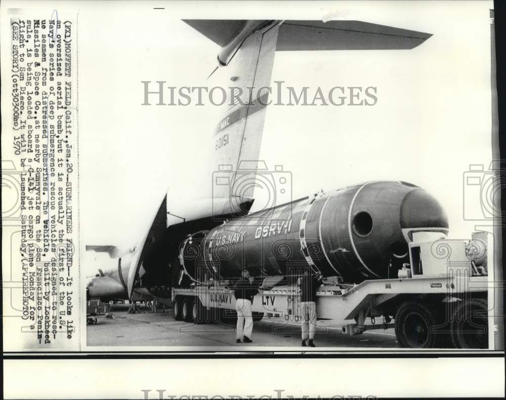 1970 Press Photo U.S. Navy Submergence Rescue Vehicles at San Francisco