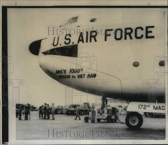 1967 Press Photo Air Force C-124 Globemaster at Da Nang Airfield, Vietnam