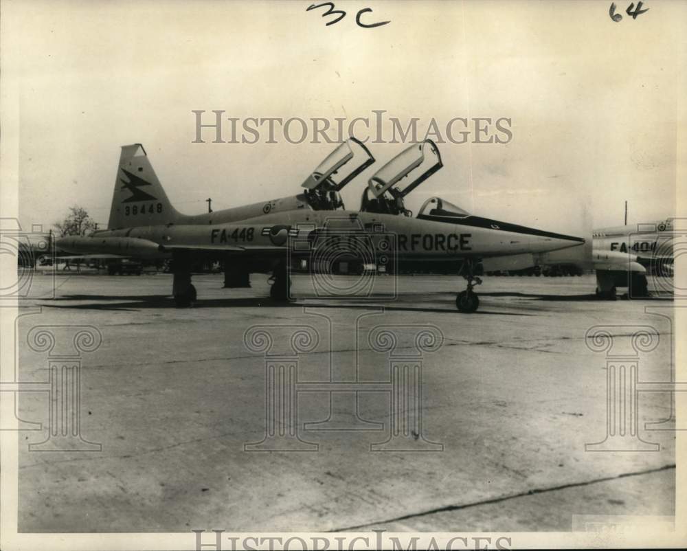 1965 Press Photo U.S. Built Korean Air Force F-5 Fighters Delivered to Korea- Historic Images