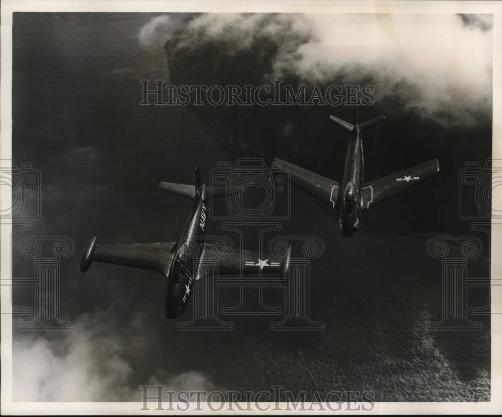 1952 Press Photo FJ-2 Fury Fighter Jets in Flight, U.S. Navy - nom16800