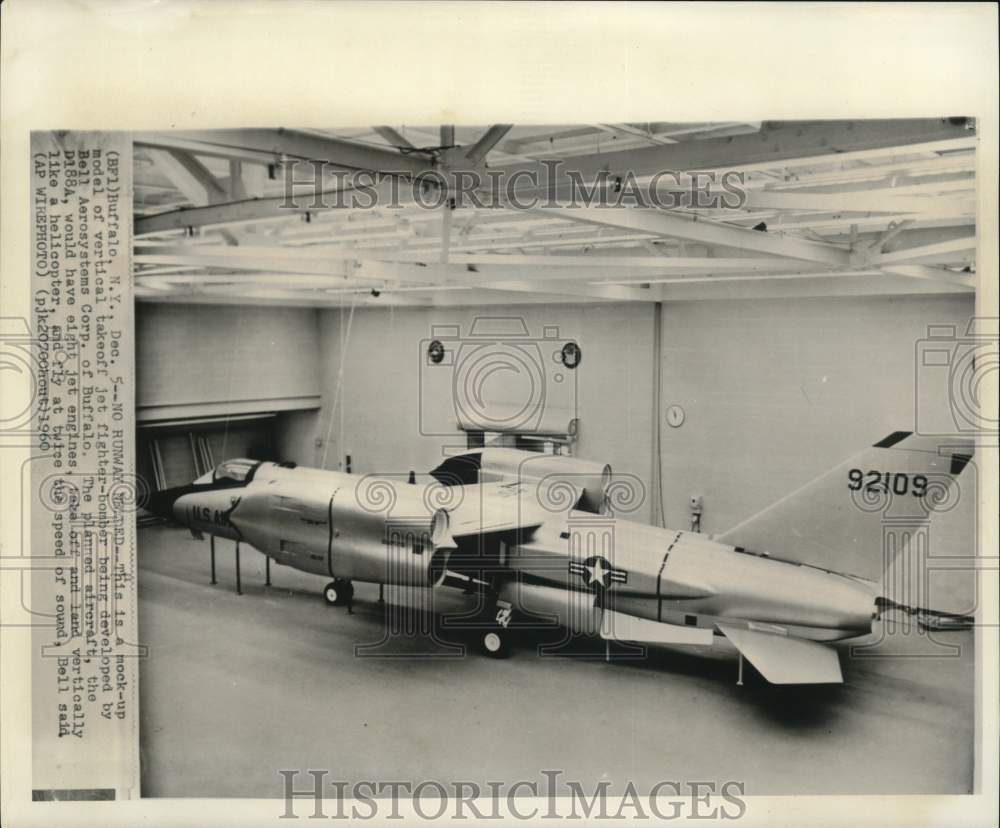 1960 Press Photo Mock-up model of vertical jet developed by Bell Aerosystems