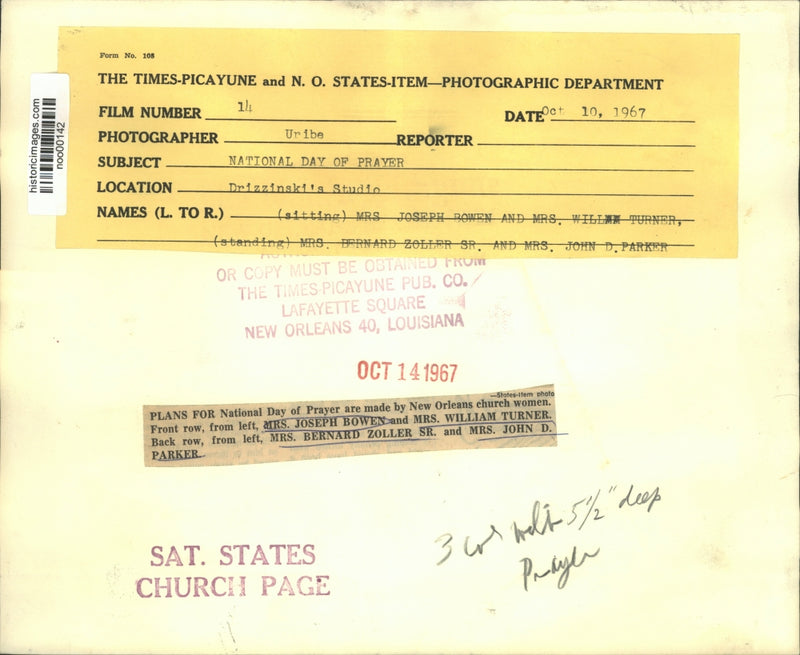 Load image into Gallery viewer, 1967 Press Photo New Orleans church women plan for National Day of Prayer
