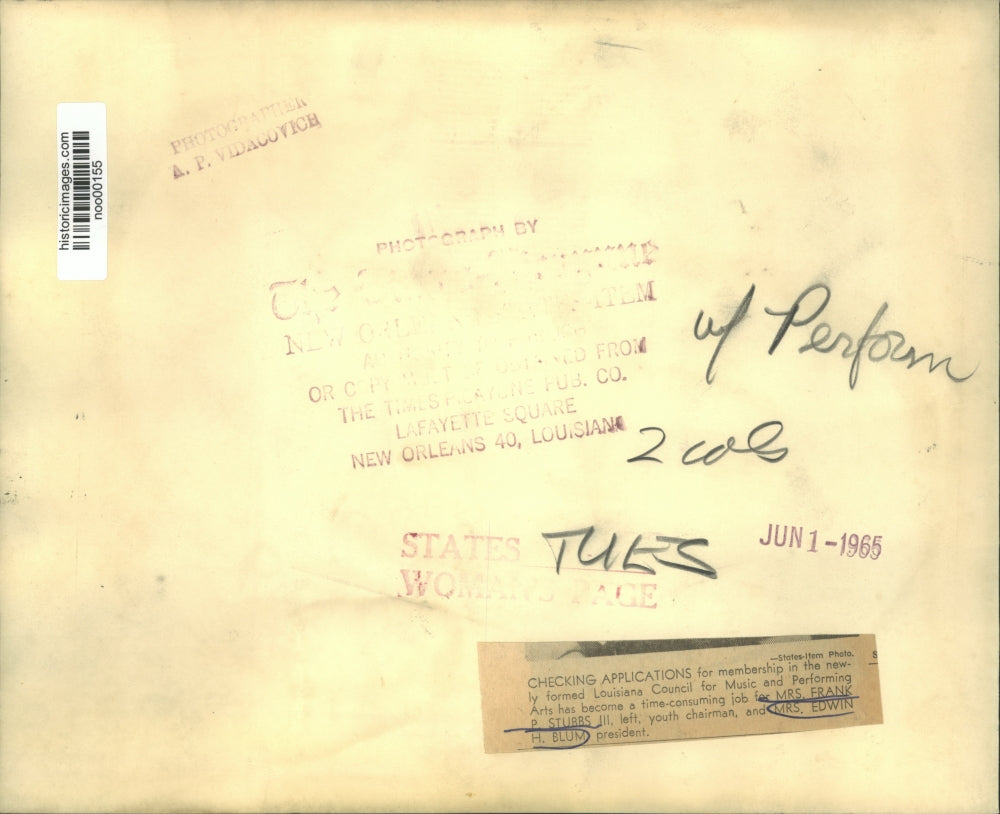 1965 Press Photo Louisiana Council for Music & Performing Arts leaders