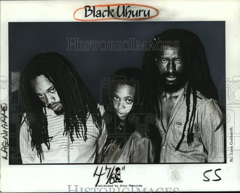 1982 Press Photo Black Uhuru will be giving President riverboat a reggae beat- Historic Images