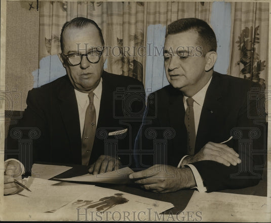 1958 Press Photo R.J. Castille & J.B. Blitch, delegates of Crippled Children