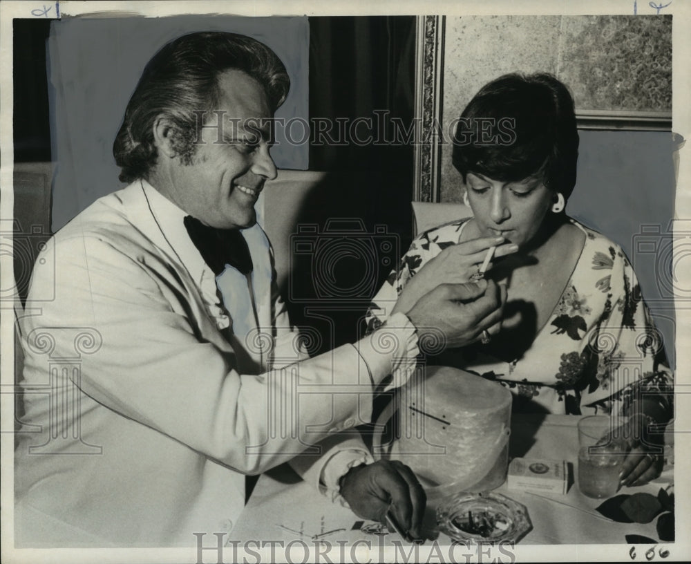 1975 Press Photo Mr. and Mrs. Francis J. Bordenave at Bourbon Orleans Hotel- Historic Images