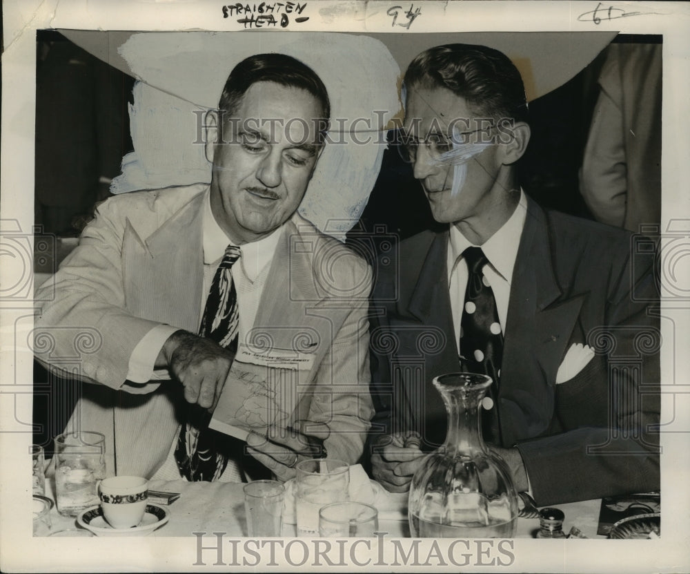 1949 Press Photo School Superintendent Lewis Bourgeois and Rene Curry