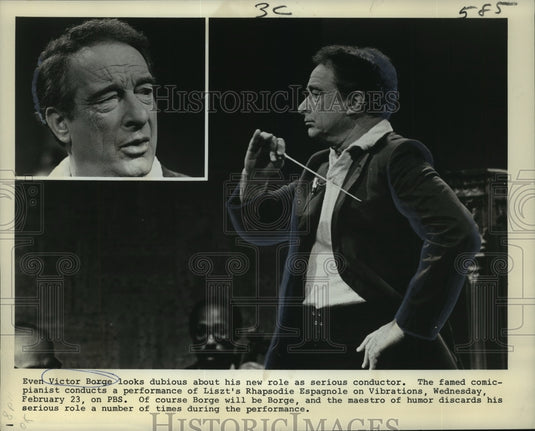 1972 Press Photo Victor Borge Conducts Performance on Vibrations on PBS- Historic Images