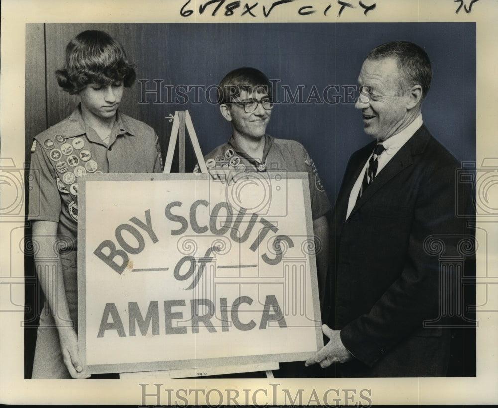 1977 Press Photo Boy Scouts of America at the Eagle Scout Recognition Dinner- Historic Images