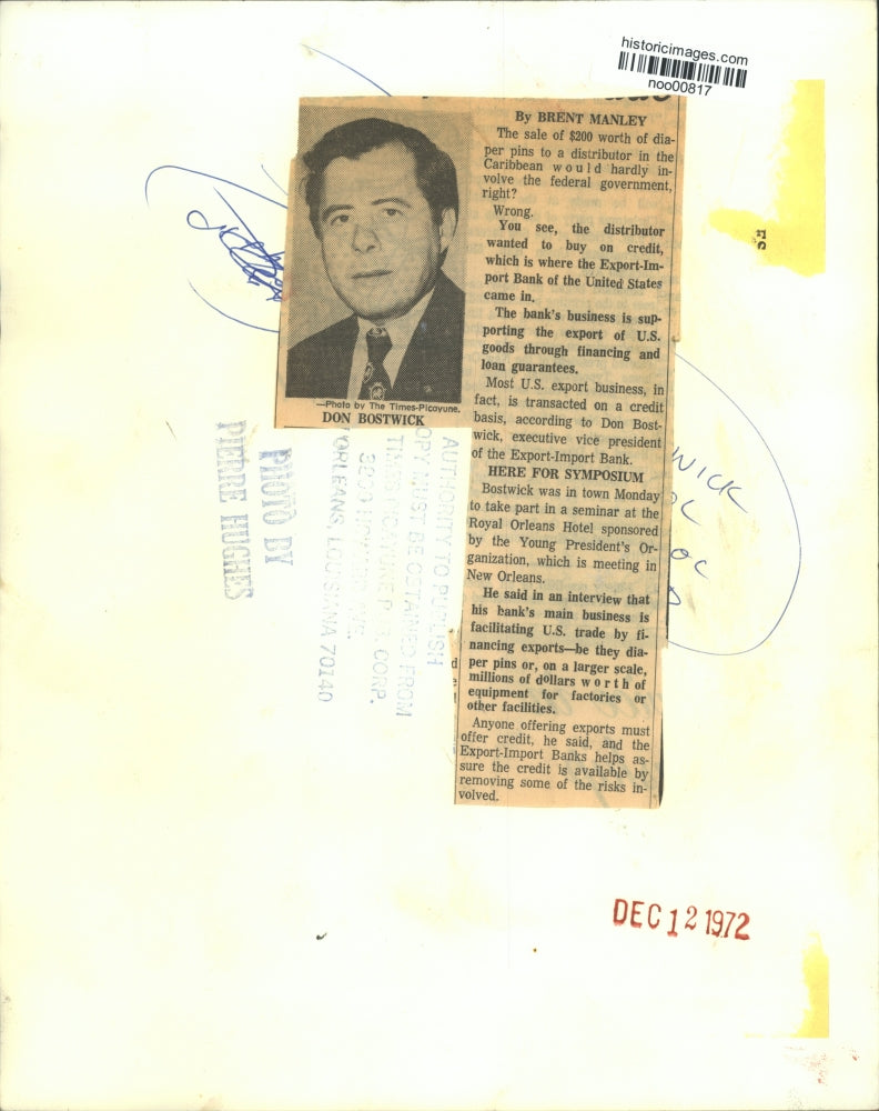 1972 Press Photo Don Bostwick took part in seminar at Royal Orleans Hotel
