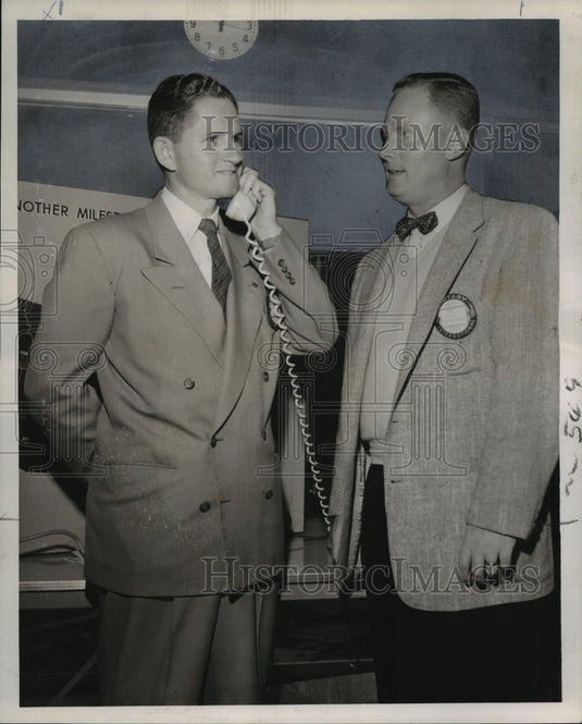 1958 Press Photo Technology - Jim Pitts & Joseph Boudreaux Dial Long Distance
