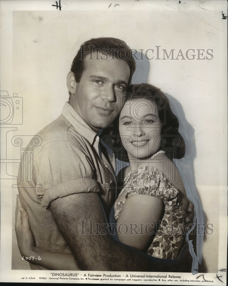 1960 Press Photo Paul Lukather and Luci Blain costar in Dinosaurus - noo00996- Historic Images