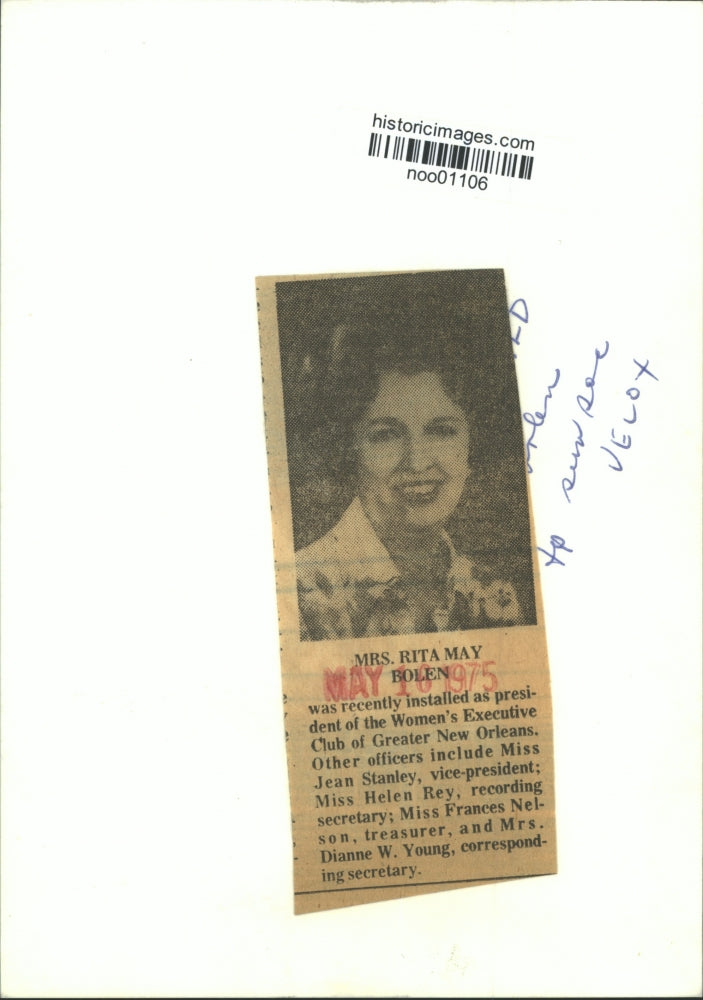 Load image into Gallery viewer, 1975 Press Photo Rita May Bolen, president Women's Executive Club, New Orleans
