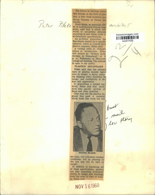 1960 Press Photo Peter Blake, associate editor of Architectural Forum magazine