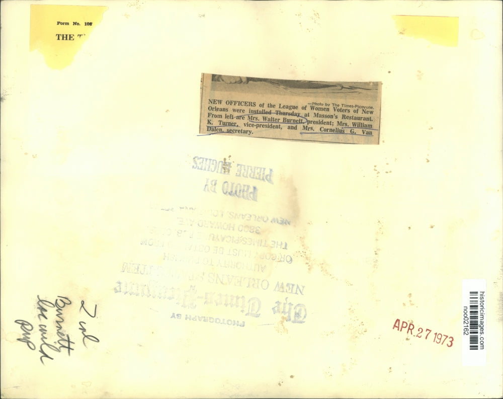 1973 Press Photo New officers of the League of Women Voters of New Orleans