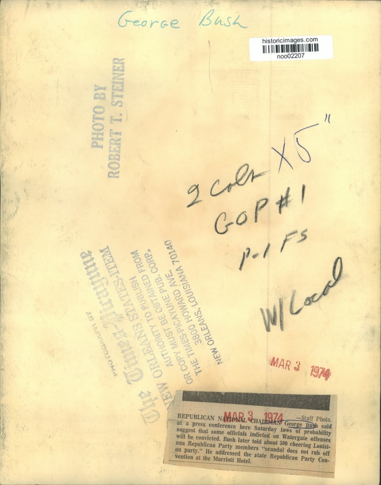 1974 Press Photo Republican National Chairman George Bush - noo02207