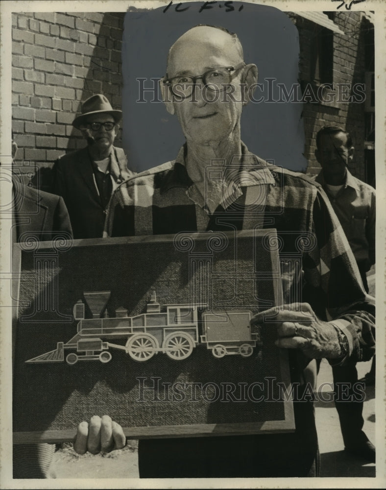 Load image into Gallery viewer, 1974 Press Photo Raymond G. Burkart, former engineer with Public Belt Railroad
