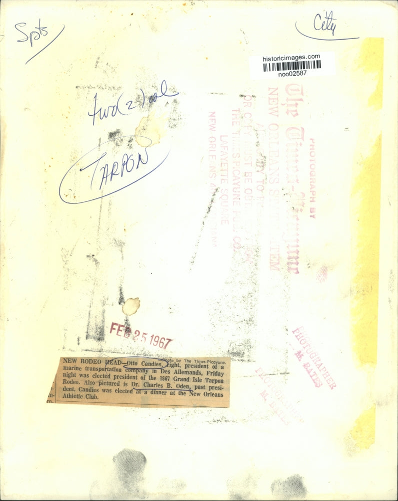 1967 Press Photo President of the Marine transportation company, Otto Candies