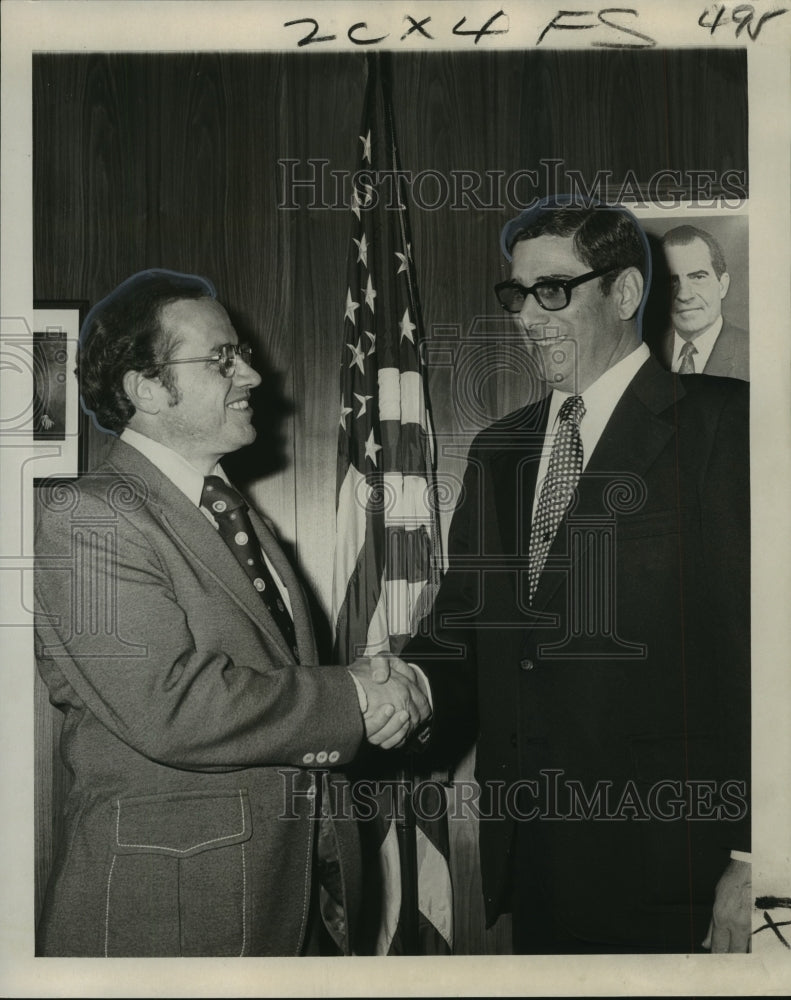 1974 Press Photo James H. Byrne and Paul V. Burke, Postmaster Generals
