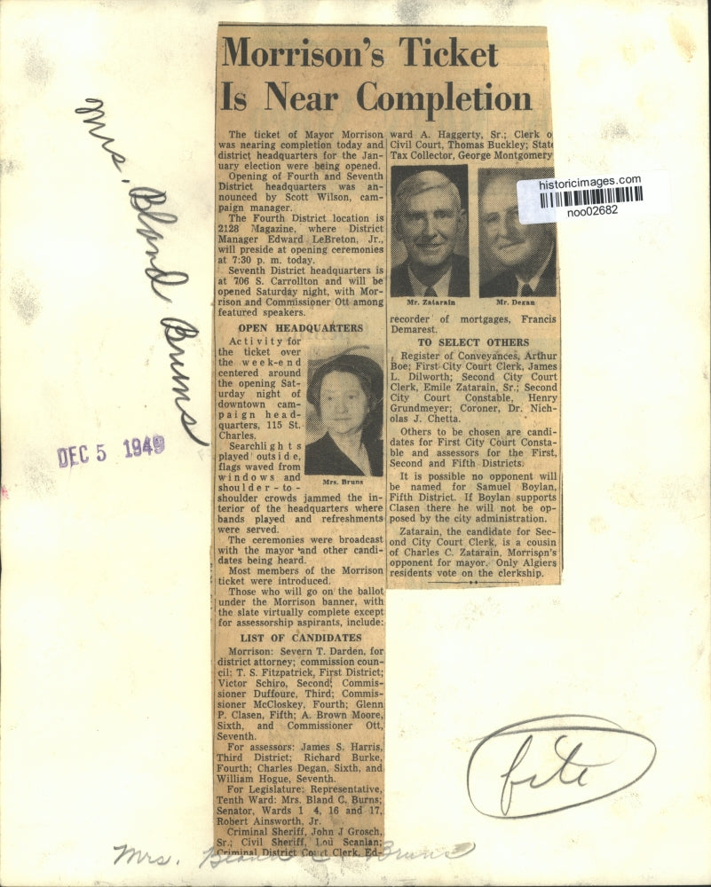 1949 Press Photo Mrs. Bland Bruns, candidate for State Legislature - noo02682