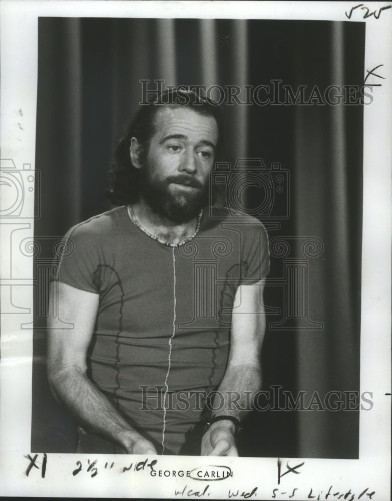 1978 Press Photo Nighclub and TV Comedian George Carlin- Historic Images