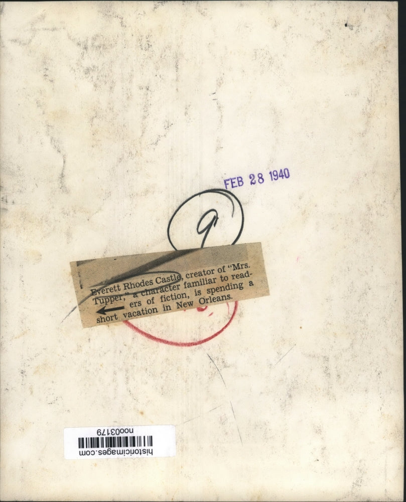 1940 Press Photo Everett R. Castle, creator of fictional character Mrs. Tupper