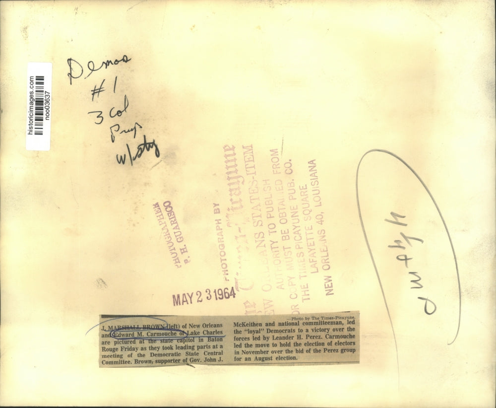 1964 Press Photo The Democratic State Central Committee meeting in Baton Rouge