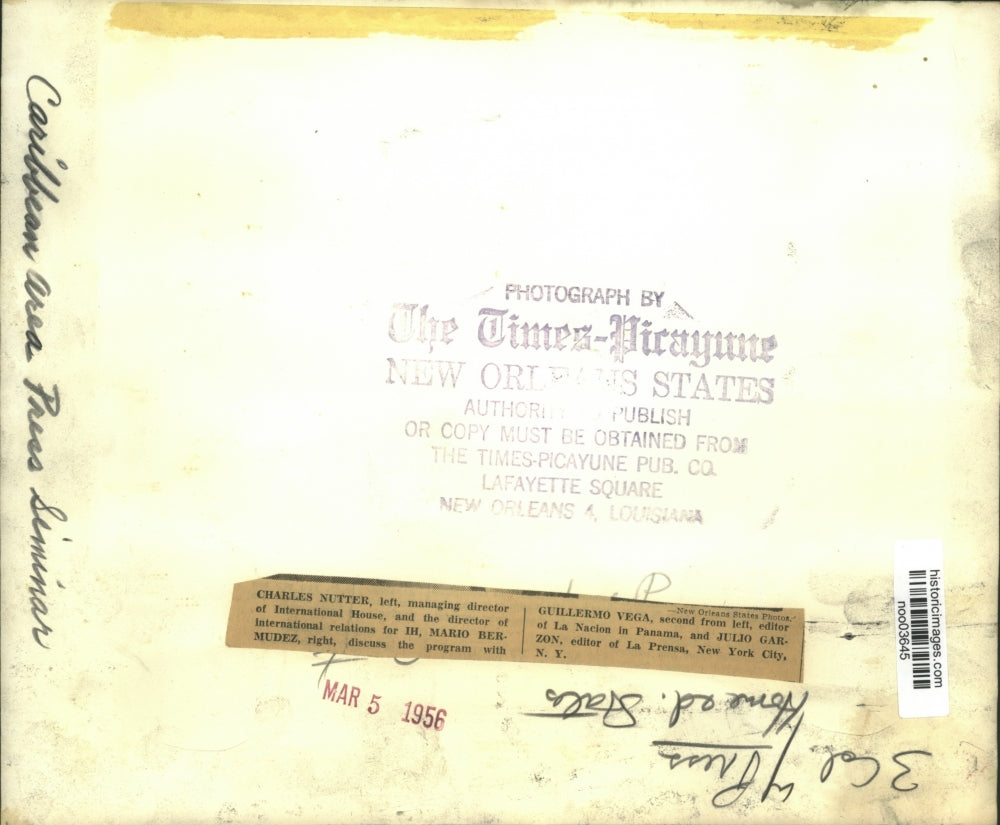 1956 Press Photo Discussion at Caribbean Area Press Seminar - noo03645