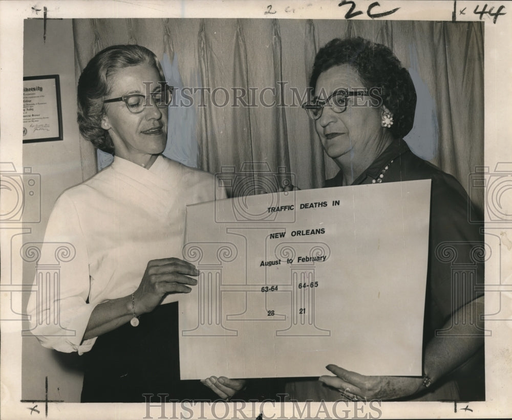 1965 Press Photo Women safety leaders Mrs. Joseph Meyer &amp; Mrs. Charles Capdepon