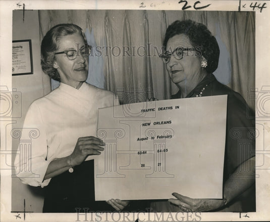 1965 Press Photo Women safety leaders Mrs. Joseph Meyer & Mrs. Charles Capdepon