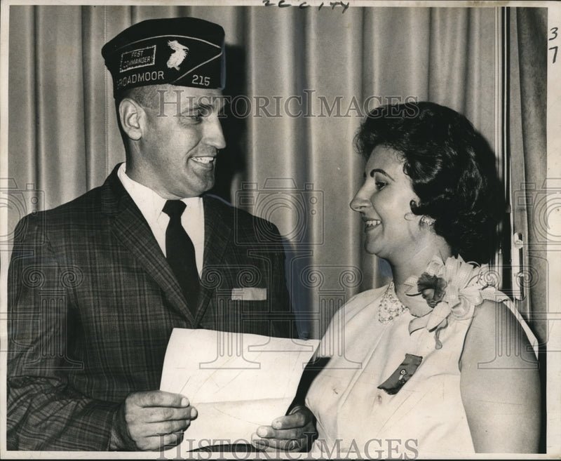 Load image into Gallery viewer, 1966 Press Photo Mr. Mrs. Marcel Casadaban, Head Broadmoor Post &amp; Auxiliary
