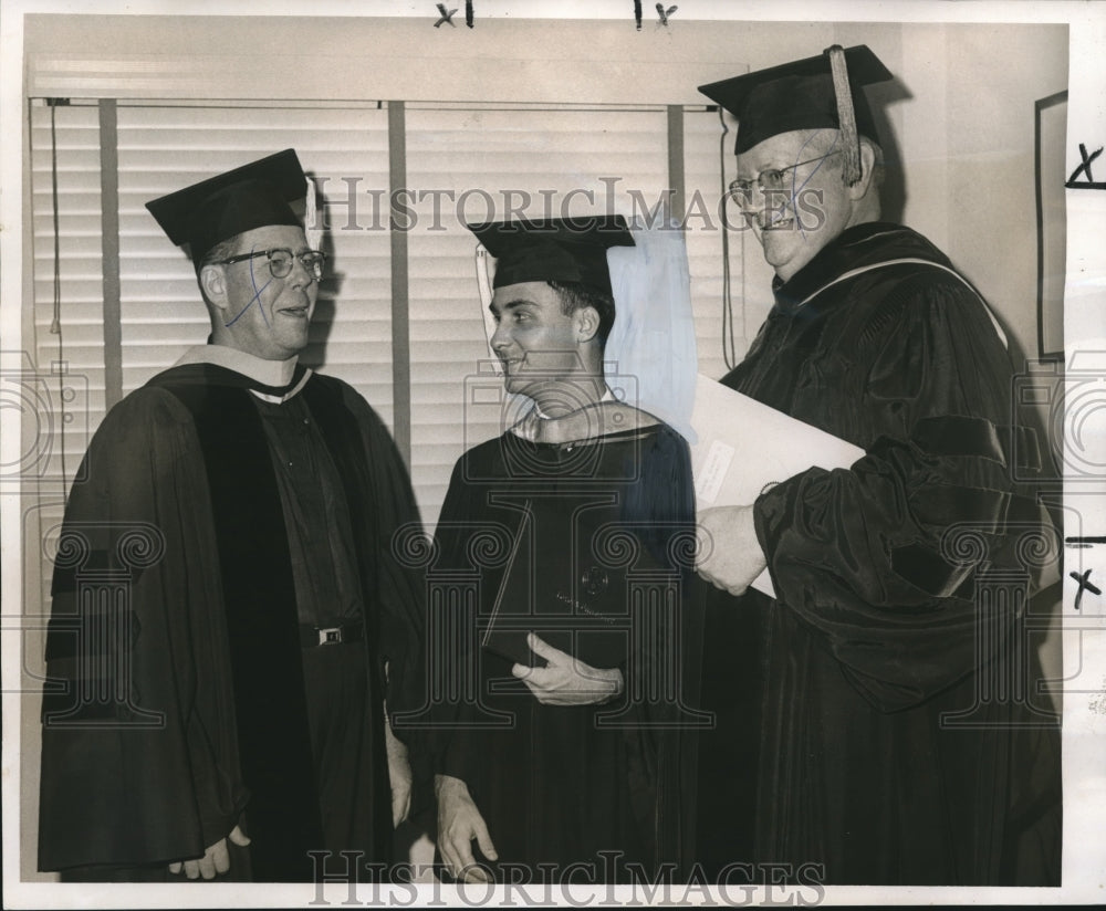 1966 Press Photo Gary F. Carroll with Archbishop Philip M. Hannan and Other