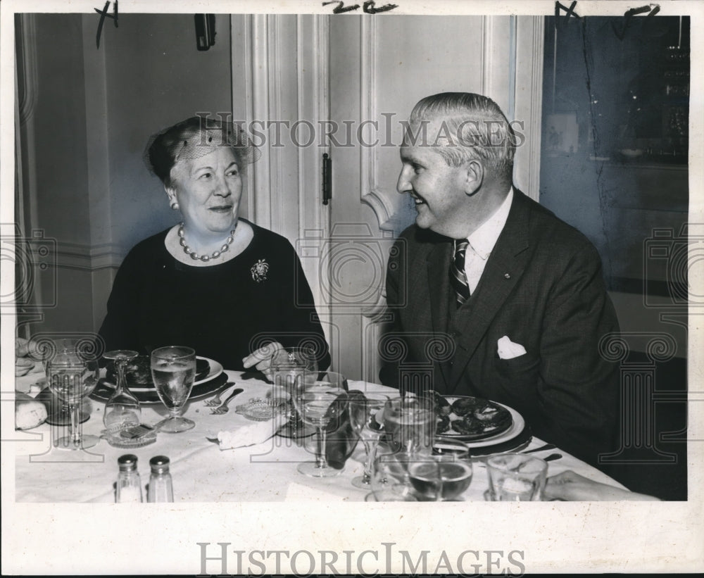 1961 Press Photo Mrs. Jefferson Caffery of Rome, Italy at a luncheon- Historic Images