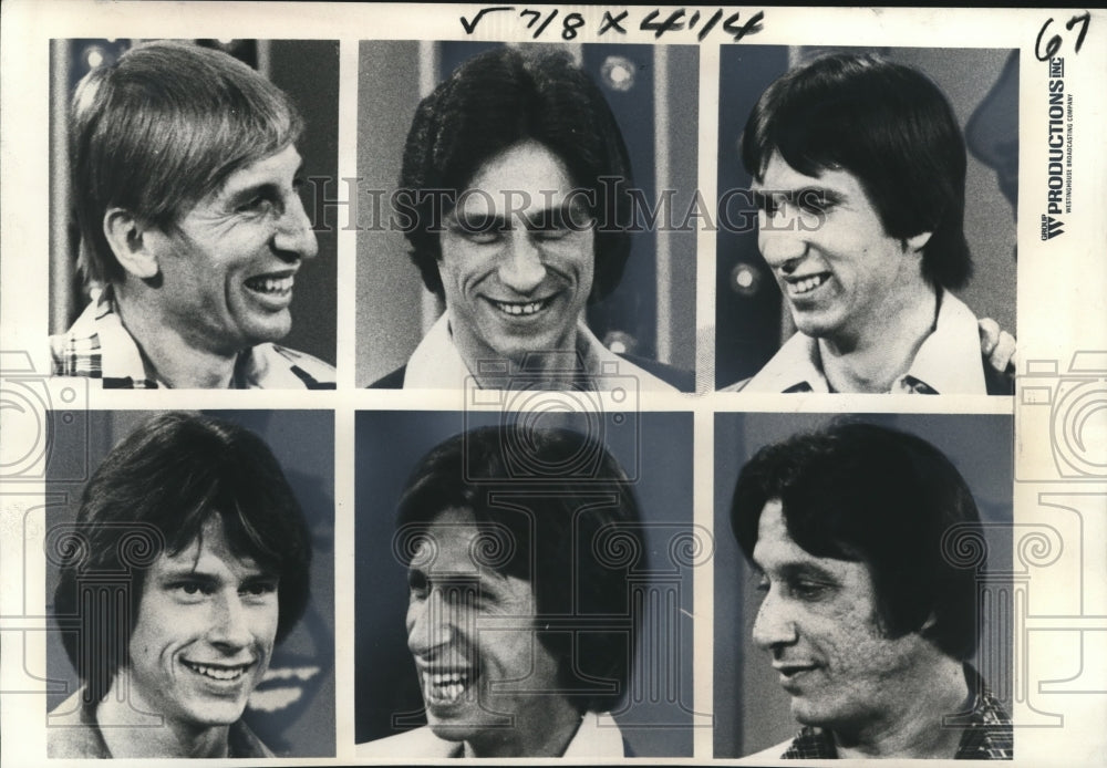 1977 Press Photo Participants of &quot;David Brenner Look-Alike Contest&quot;- Historic Images