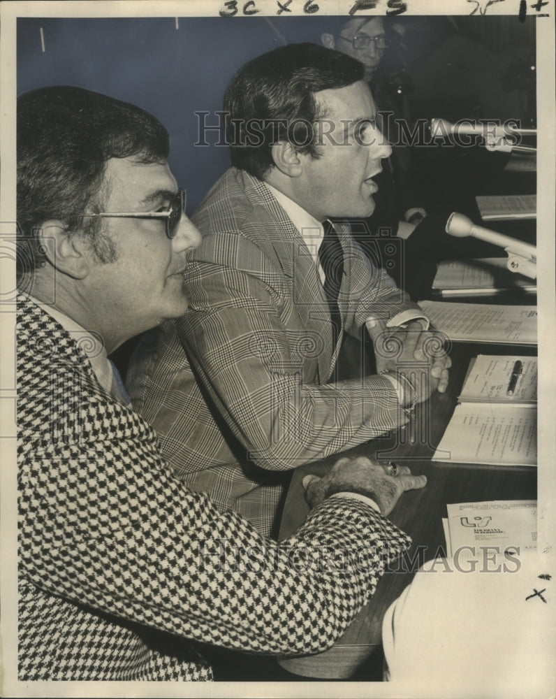 1974 Press Photo Domed Stadium Commission delegates discuss league baseball- Historic Images