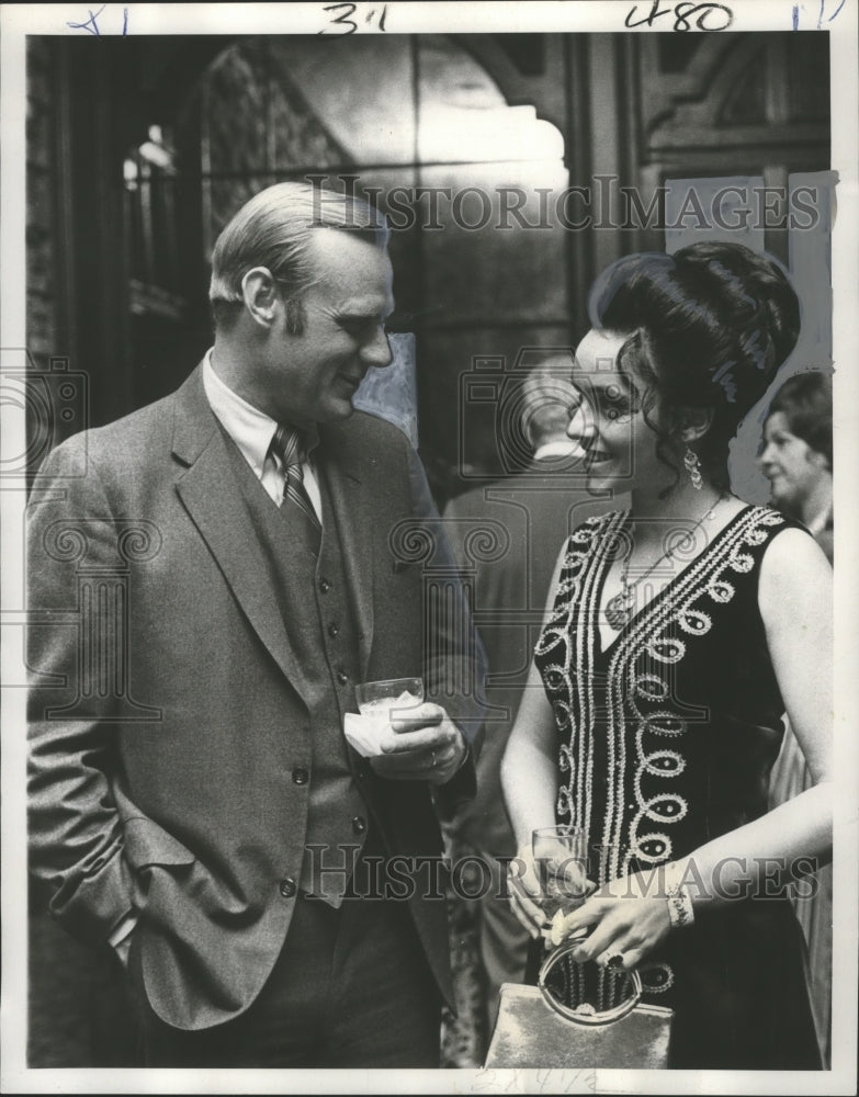 1973 Press Photo D. B. H. Chaffe III and Mrs. Lowell K. Giffin at Party- Historic Images