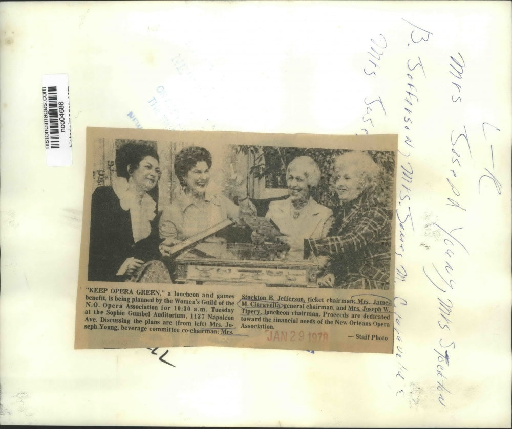 1978 Press Photo Luncheon planned by Women's Guild of New Orleans Opera Assn.