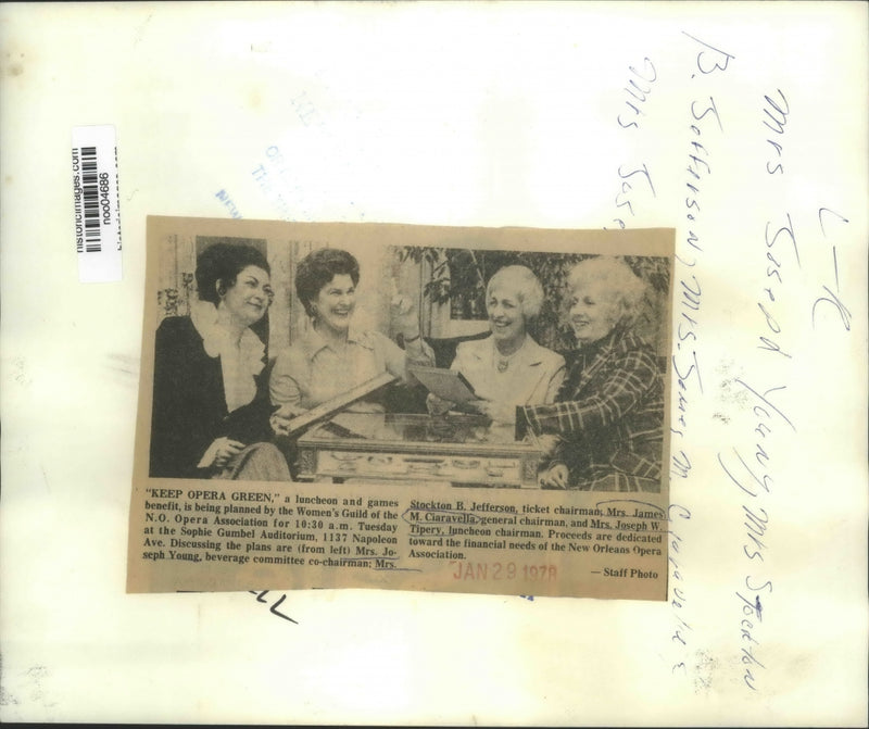 Load image into Gallery viewer, 1978 Press Photo Luncheon planned by Women's Guild of New Orleans Opera Assn.

