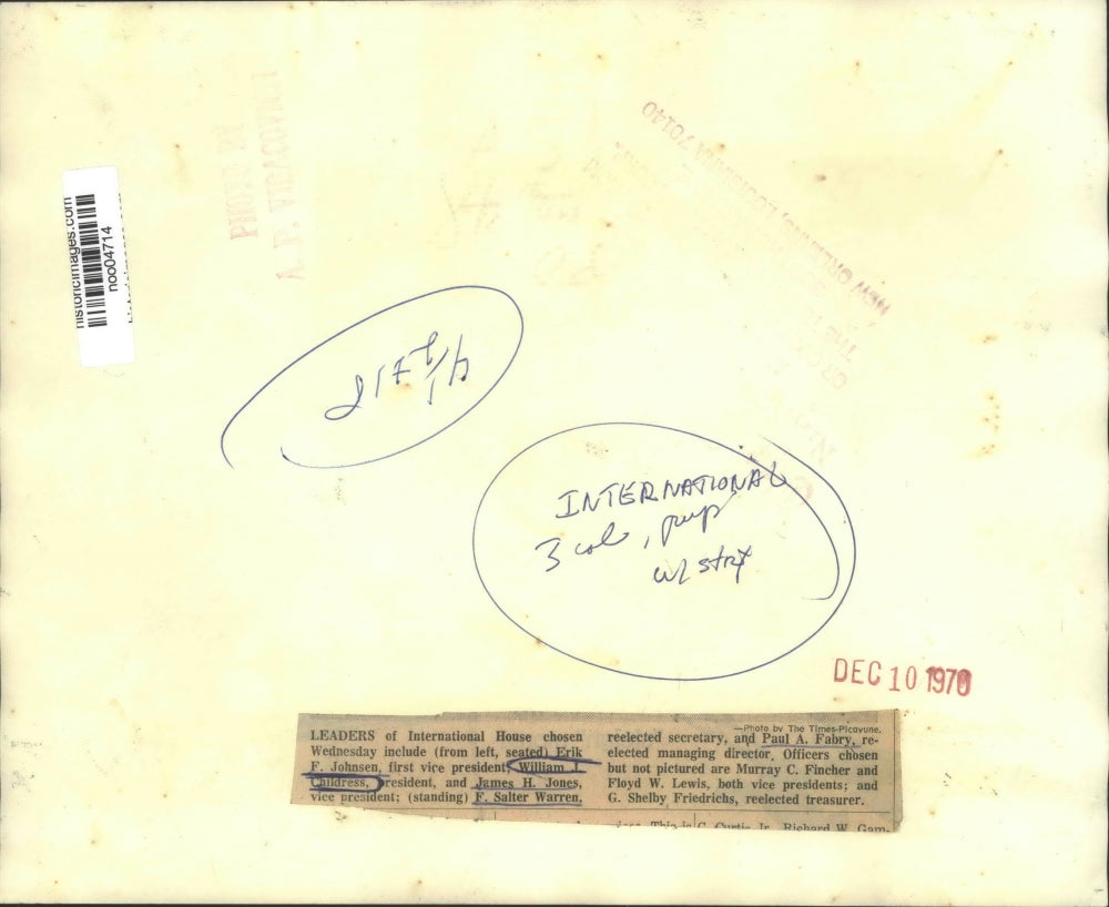 1970 Press Photo Leaders of International House are chosen - noo04714