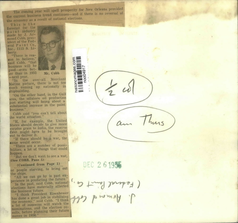 1955 Press Photo J. Armond Cobb, president Federal Paint Company - noo04917